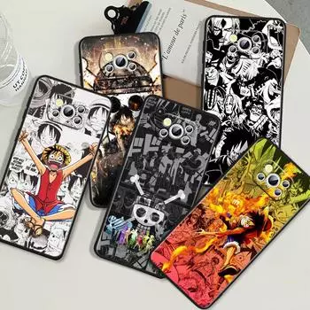 O-ne P-iece милый мальчик Луффи для POCO C55 C50 C40 C3 F5 F4 F3 M6 M5 M4 M3 X5 X4 X3 GT Pro, черный силиконовый чехол для телефона Poco X3 Pro