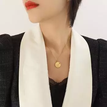 О-образная цепочка геометрического типа европейская красивая женщина холодный ветер восход солнца преломление ожерелье титановая сталь круглый бренд циркон инкрустированные аксессуары