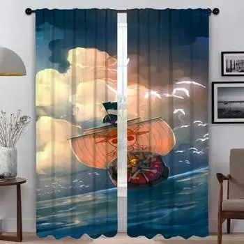 O-One-pieceS Tulle for Bedroom Halloween Decoration Blackout Curtains for Camera Partition Window Curtain Elegant Room Curtains W50xH70cmx2pcs-CL