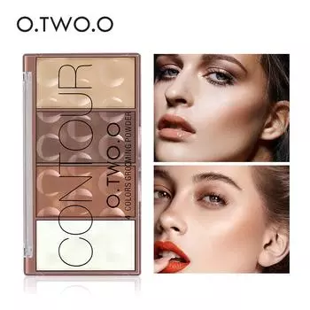 O.TWO.O Contour Palette, растушевка для лица, пудра для ухода за макияжем, 4 цвета, стойкий макияж для лица 1#