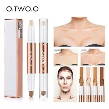 O.TWO.O Contour Stick с двойной головкой, контурная ручка, водостойкие матовые хайлайтеры, контурный карандаш для теней, косметика для лица