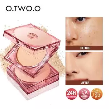 O.TWO.O Пудра для лица Контроль жирности 24 часа SPF 30 PA+++ Стойкая водостойкая матовая косметика для лица Компактная пудра