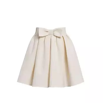 Oajer Oujier Women s Clothing Store Flagship Ou Same Style One Yuan Bows Skirt Female Summer Easiest for Match Princess Dress Milky White L