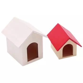 OATIPHO 2 шт. Мини-собачья будка, кукольный домик для кошек, собачий деревянный домик для питомца, миниатюрный комплект для дома, миниатюрная будка, набор для кукольного домика, переноска для собак, миниатюрная деревянная
