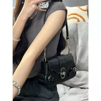 Oazao Niche Style Bag Female 2025 New Arrival Underarm Bag Retro Shoulder Bag Fancy Fashion Commuter Crossbody Bag Black