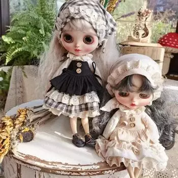 OB24 OB22 Кукольная одежда для 1/6 Blythes Одежда Платье DIY Кукольный костюм Одевание Куклы Для Девочки Подарок Цвета Толстовки Куклы Аксессуары чёрный