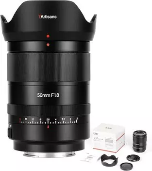 Объектив для фотоаппаратов artisans AF 50 мм F1.8, полнокадровый, с большой диафрагмой, постоянным фокусным расстоянием, объектив STM с автоматической ручной фокусировкой чёрный