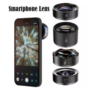 Объектив для смартфона 10x Macro 65 мм Portrait 170° Fisheye 16 мм сверхширокоугольный объектив для сотового телефона IPhone 15 14 13 X Pro Max Samsung
