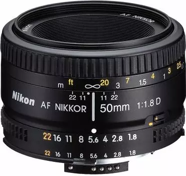 Объектив Nikon с одним фокусом Ai AF Nikkor 50 мм, совместимый с полноразмерной камерой F1.8D