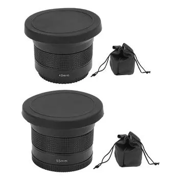 Объектив «рыбий глаз» 0,35x, сверхширокоугольный панорамный макрообъектив 2 в 1, съемный объектив, совместим с АФ и ИК-подсветкой 49mm / 1.93in