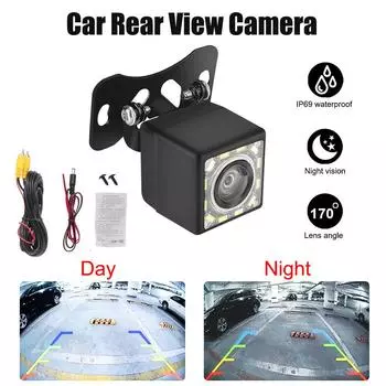 Объектив «рыбий глаз» 170° широкоугольный комплект помощи при парковке резервная камера заднего вида для автомобиля универсальная камера заднего вида DC 12V LED ночное видение 8 LEDs