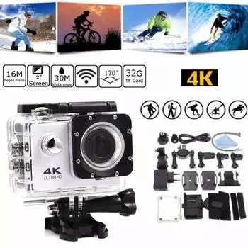 Объектив спортивной камеры Ultra 4K, водонепроницаемая, бытовая электроника, Wi-Fi, 1080P, цифровая камера высокой четкости, видеокамера DVR