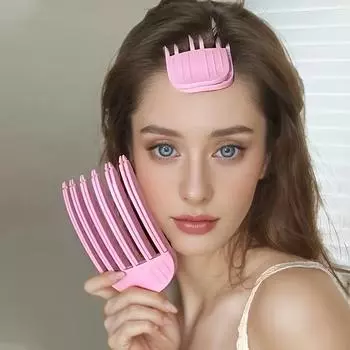 Объемная укладка Заколки для волос Небрежный пучок Текстурированные аксессуары для волос Резная расческа Накладная челка Высокая корона Инструменты для придания формы Мгновенный подъем Тонкие волосы S розовый
