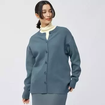 Объемный кардиган с круглым вырезом и длинными рукавами GU by Uniqlo Z