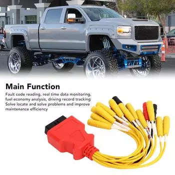 OBD2 16-контактный диагностический кабель, гнездовой перемычка OBDII, интерфейс тестирования мощности, компьютерный кабель обнаружения для декодера