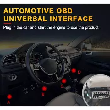 OBD2 Автоматическая диагностика неисправностей двигателя, детектор, считывающая карта V519, многоязычная