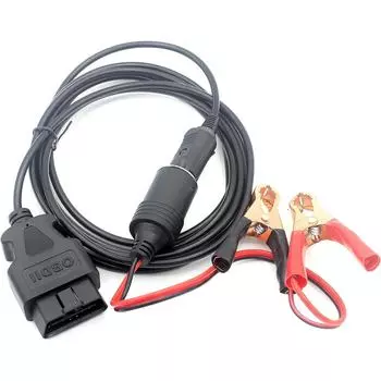 OBD2 Автомобильная память 2 в 1, кабель аварийного питания ЭБУ автомобиля с зажимом типа «крокодил» на 12 В автомобильном аккумуляторе, удлинитель прикуривателя Package:16.8*11.4*7.3cm чёрный