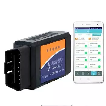 OBD2 автомобильный диагностический инструмент сканер для Android Bluetooth ELM327 OBDII автоматический диагностический инструмент ELM327 V2.1 OBD2 считыватель кодов чёрный