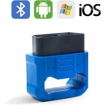 OBD2 Bluetooth 5.0 Адаптер-сканер для Android, IOS и iPhone Беспроводное диагностическое устройство Bluetooth Считыватель кода двигателя для автомобилей 12 В, дизельных автомобилей, бензиновых автомобилей 4.7*4.6*2.4cm синий