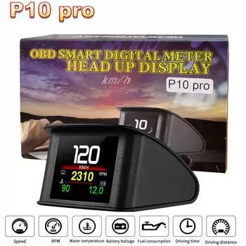 OBD2-P10 Pro Универсальный HUD OBD Head Up Display HUD Бортовой компьютер Цифровой спидометр Расход топлива Несколько языков