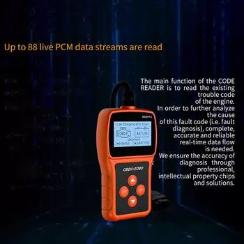 Сканер OBD2 для автомобилей, считыватель кодов, диагностические инструменты для всех европейских автомобилей OBDII после 2003 года, американских автомобилей после 1996 года оранжевый
