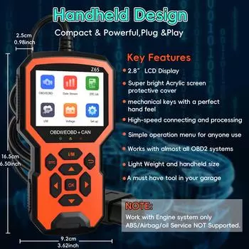 OBD2 сканер Live Data профессиональный механик OBDII/EOBD диагностический код считыватель инструмент для Check Engine Light диагностический инструмент оранжевый