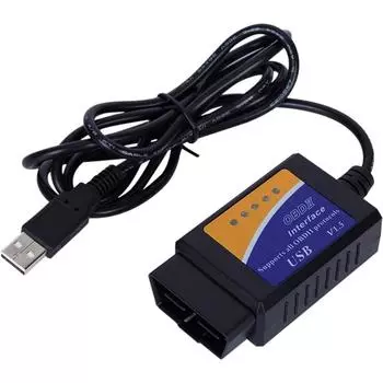 OBD2 USB V1.5, автоматический сканер ELM 327 V1.5, автоматический диагностический инструмент, поддержка OBD2, считыватель кодов всех протоколов 8.9*4.6*2.5cm чёрный