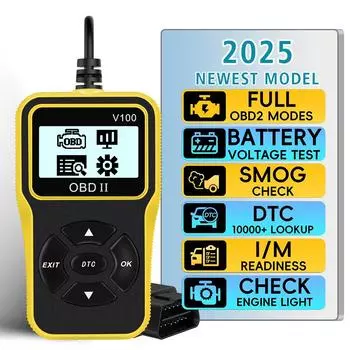 OBD 2 сканер OBD2 считыватель кодов OBDII EOBD Универсальный 16-контактный диагностический прибор двигателя V100 цифровой дисплей автомобильные аксессуары автомобильные диагностические инструменты чёрный