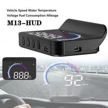 OBD HUD M13 Автомобильный проекционный дисплей Авто электроника Hud лобовое стекло Проектор Скорость Температура воды чёрный