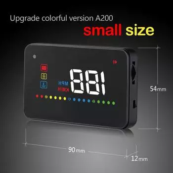 OBD II Car HUD Head Up Display Digital Speedometer Windshield Projector Speed Meter Overspeed Alarm Automatic Power On/off белый
