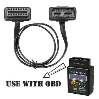 OBD II OBD2 16-контактный удлинительный кабель «папа-мама» 60 см автомобильный диагностический удлинитель шнур адаптер ELM327 считыватели OBDII код сканеры
