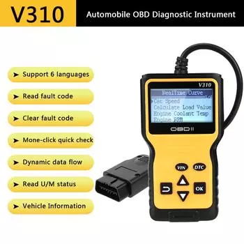 OBDII EOBD считыватель/очистить инструмент сканирования неисправностей OBD2 сканер V310 OBD2 считыватель кодов автомобильный диагностический инструмент ELM 327