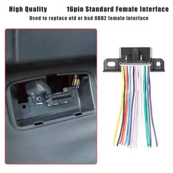 OBDII J1962F OBD2 16-контактный разъем для приборной панели, открытый луженый провод, полный жгут проводов 3,9