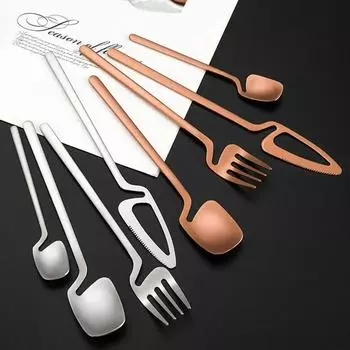 Обед, матовый набор многоразовой посуды из нержавеющей стали, черный набор столовых приборов, ножи, ложка, вилка золотой