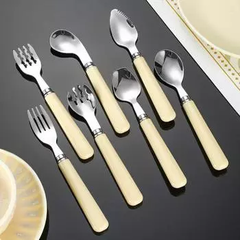 Обеденная ложка, вилка, ложка для фруктового пюре, нержавеющая сталь, квадратная ложка для перемешивания кофе, кухонная посуда, инструмент, устойчивый к ржавчине A