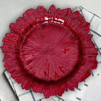 Обеденная тарелка декоративный сервировочный поднос стеклянный 13 дюймов нестандартная западная еда для чёрный