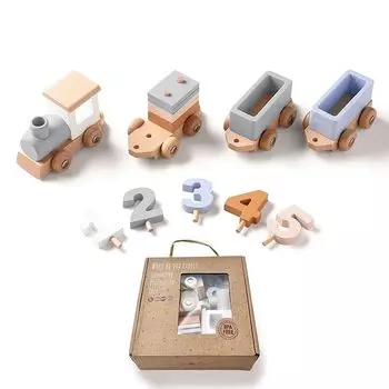 ОБЕДЕННАЯ СТОЛОВАЯ деревянные игрушки трамвай поезд развивающие игрушки цифры железная дорога поезд ребенок младенцы