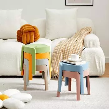 Обеденные стулья с утолщенной спинкой Nordic Chair Пластиковый табурет Roundy Stackable Modern Furniture Nordic Chair