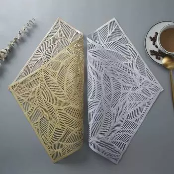 Обеденный коврик из ПВХ с золотым тиснением — изолированный, водонепроницаемый и прямоугольный 45*30 cm