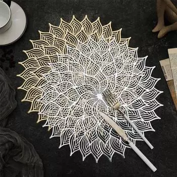 Обеденный коврик Теплоизолирующий коврик для обеденного стола Термостойкий ПВХ коврик для мисок и чашек Коврик для ваз Diameter 38cm