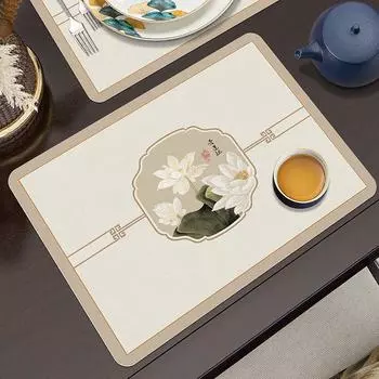 Обеденный коврик Водонепроницаемый маслостойкий коврик для столовых приборов в отеле Нескользящий коврик для столовых приборов в западном стиле Теплоизоляционный противоожоговый коврик для чаши 30*45CM