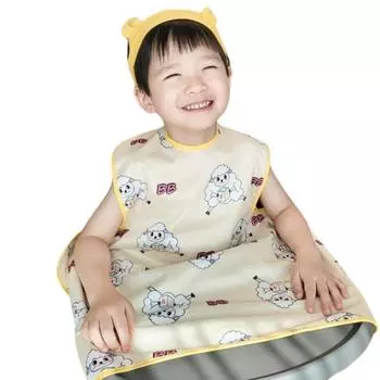 Обеденный стол Bell Baby со встроенным водонепроницаемым нагрудником и частичным покрытием майки, (обновленный) желтая овца, 1 шт., 1 шт.