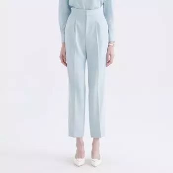 Obeg Dilraba Same Style High Waist Draping Work Clothing Suit Pants Ice Blue 155/XS/34