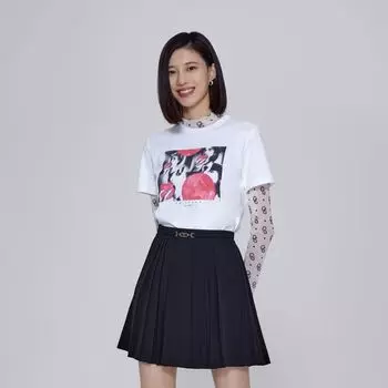 Obeg New Simple Fashion Cotton Print Short Sleeve White 160/S/36