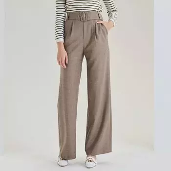 Obeg Obeg Осень Новое поступление Мода Высокая талия Широкие брюки от костюма Элегантные брюки папочки 10404038 Deep card 165/M/38