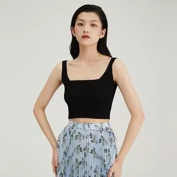 Obeg Obeg Spring New Arrival Fashion High Waist Knit Chic Sling Tops Inner Wear Outer Wear 10421078 Black 170/L/40