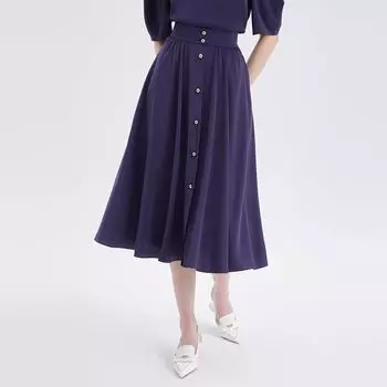 Obeg Obeg Swing Skirt Mid Length Long Length New Versatile Elegant Ol Umbrella Skirt 50462506 Tibetan Blue 160/S/36