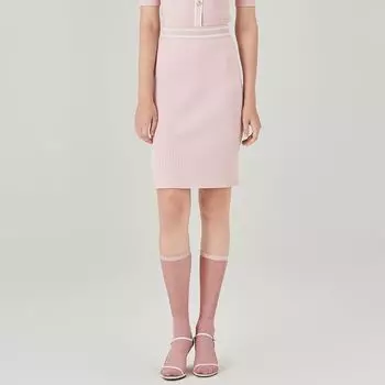 Obeg Spring Summer Slim-Fit Knitting Fashion Skirt Shallow powder 165/M/38