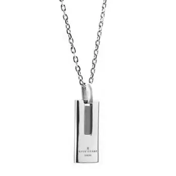 Обернутая пластина для зубцов хирургическая нержавеющая гипоаллергенная включает в себя индивидуальный бренд [Lion Heart] ожерелье, сталь, серебро, металлы, мешочек, мужской