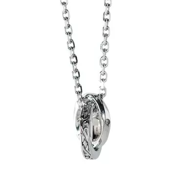 Обернутое индивидуальное ожерелье с тремя кольцами Mane Double Ring из хирургической нержавеющей стали с прозрачным циркониевым металлом, подходящим для аллергиков, индивидуальный мешочек в комплекте с брендом [Lion Heart]
